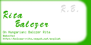 rita balczer business card